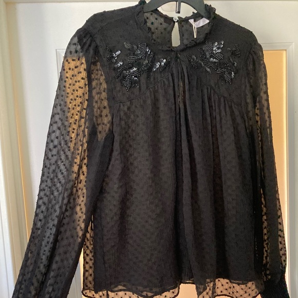 Zara Swiss Dot Sheer Blouse - Picture 12 of 14